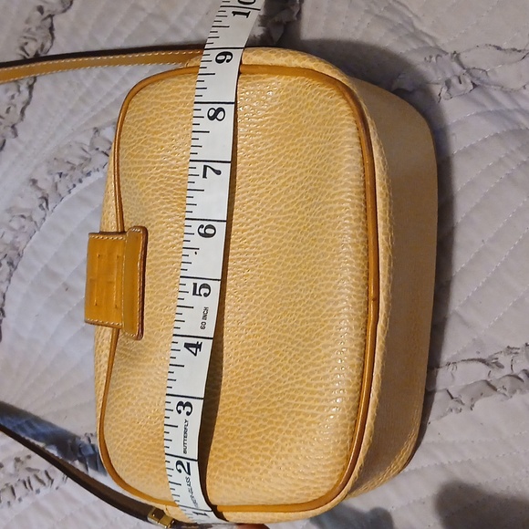 Lancel Paris~ Tan Crossbody Bag with Structured Design, Goldtone Accents - Picture 10 of 11